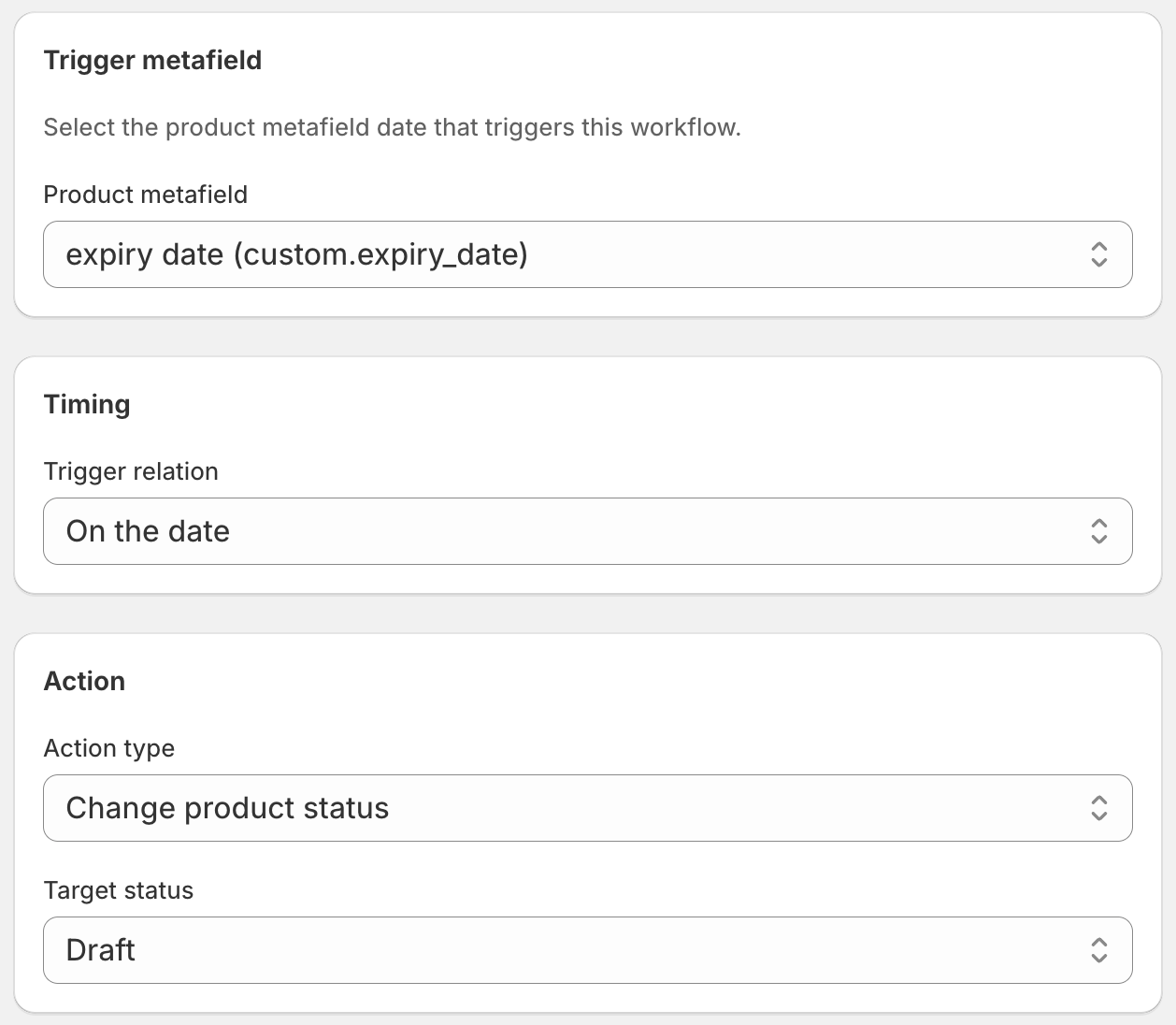 DateCue workflow editor configured to handle the expiry scenario Flow can't